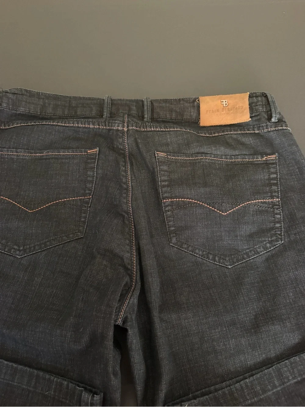 Frank Bernhard Men's Black/Blue Straight Leg Jeans Mens 36